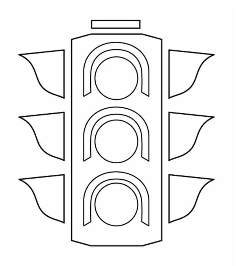 Trafik ışıkları yazdırılabilir Boyama Sayfası