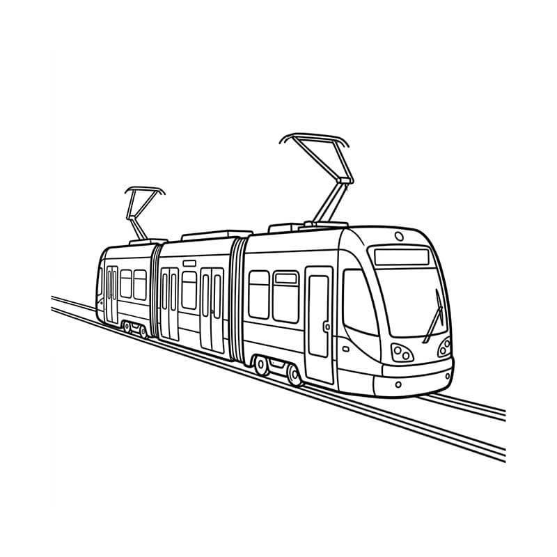 Tramvay ücretsiz yazdırılabilir Boyama Sayfası
