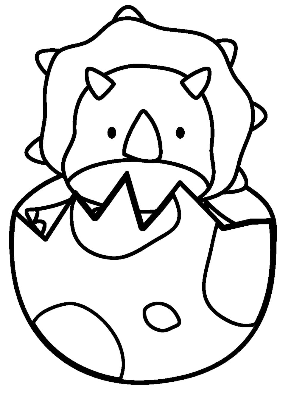 Triceratops bebeğini çiz Boyama Sayfası