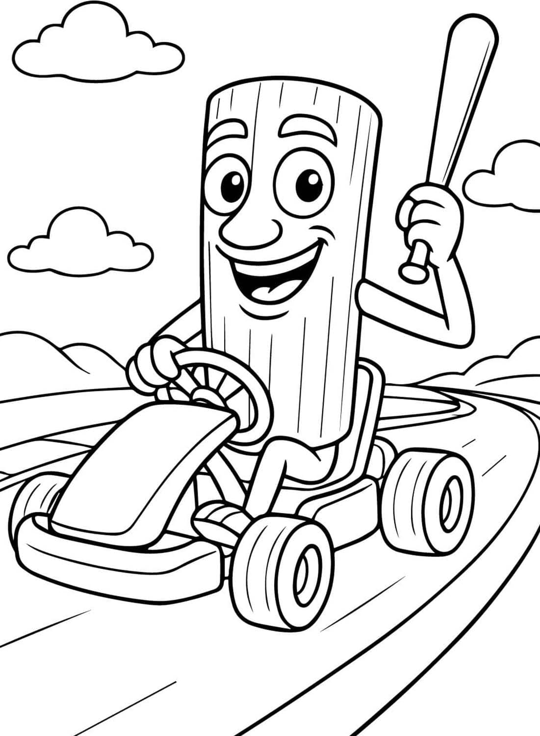 Tung Tung Tung Sahur Çocuklar için ücretsiz Boyama Sayfası