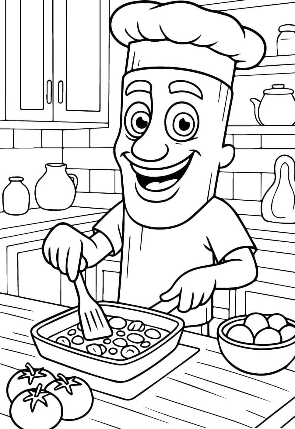 Tung Tung Tung Sahur basit Boyama Sayfası