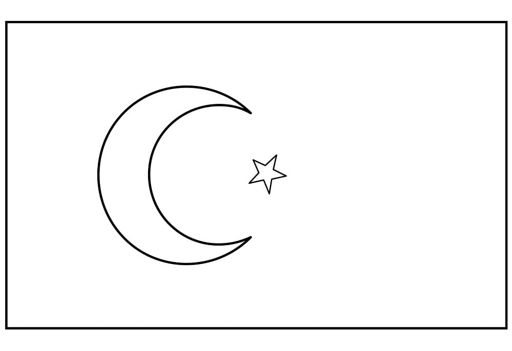 Türkiye'nin Ulusal Bayrağı Boyama Sayfası