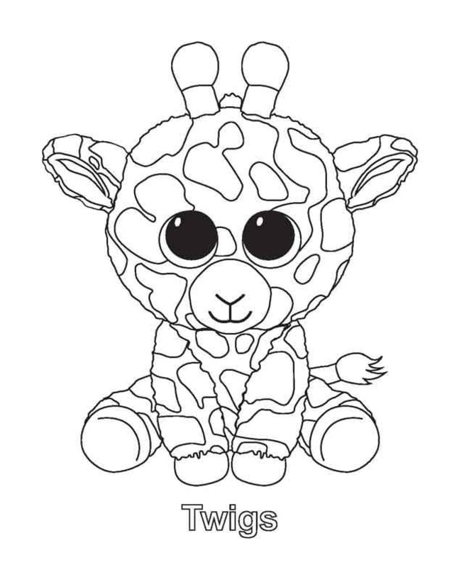Twigs Zürafa Beanie Boos Çiz Boyama Sayfası