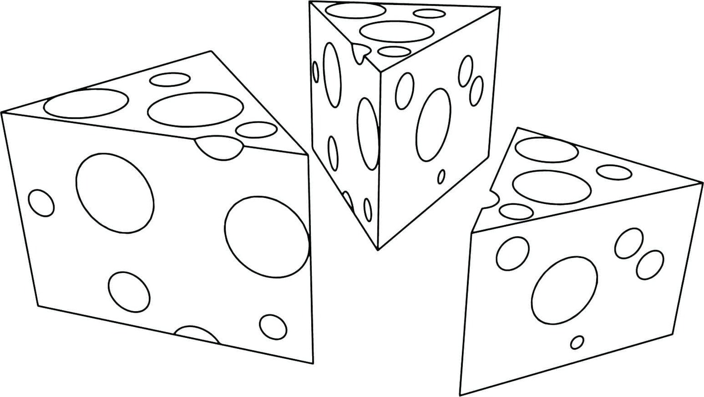 Üç Peynir çizmek Boyama Sayfası