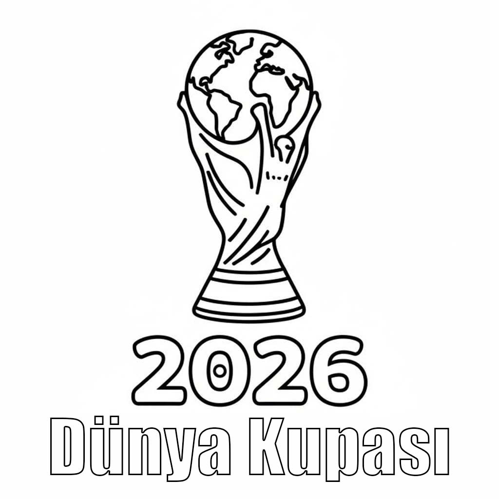 Ücretsiz 2026 Dünya Kupası Çizim Boyama Sayfası