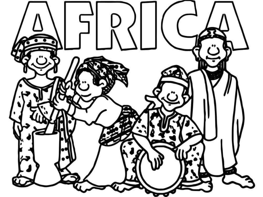 Ücretsiz Afrika Boyama Sayfası