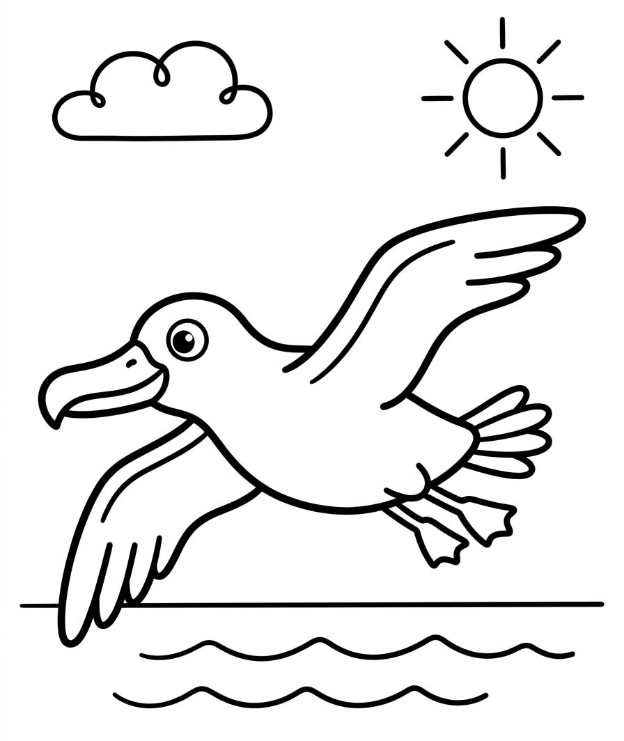 Ücretsiz Albatros Boyama Sayfası