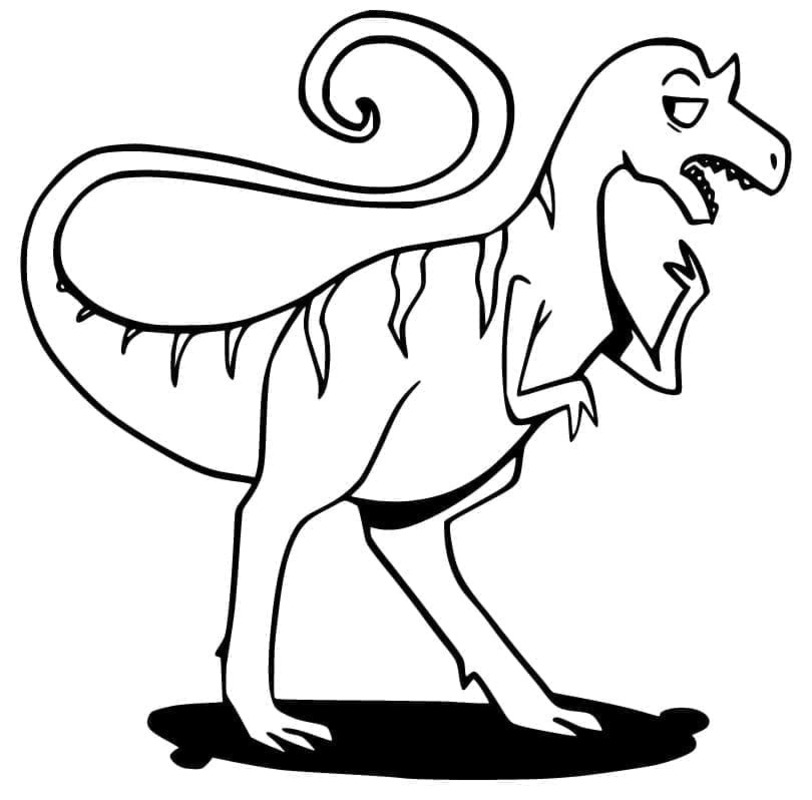 Ücretsiz Allosaurus Çizim Boyama Sayfası