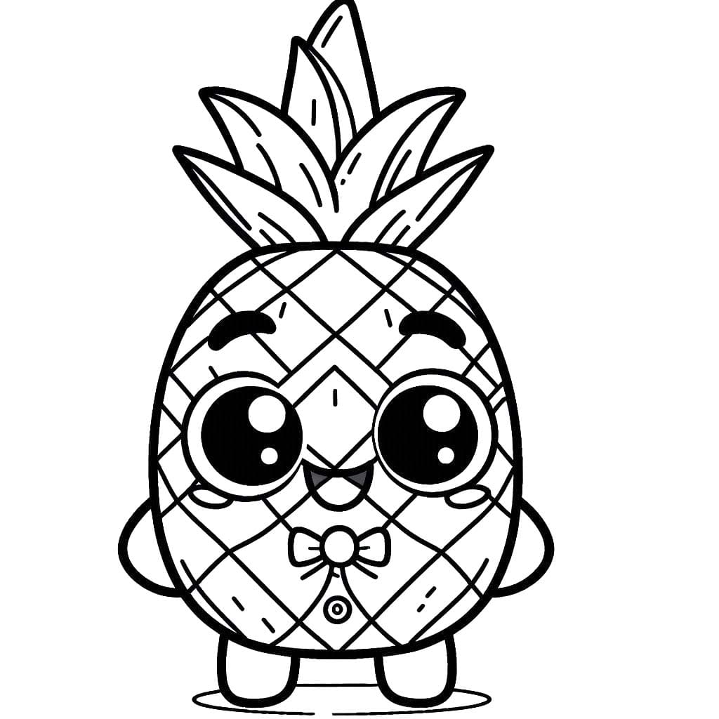 Ücretsiz Ananas Çiz Boyama Sayfası