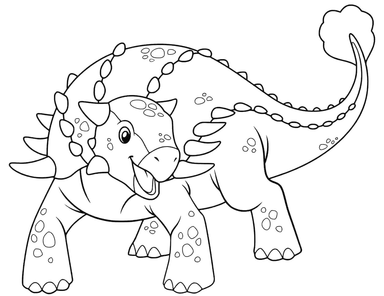 Ücretsiz Ankylosaurus Çizim Boyama Sayfası