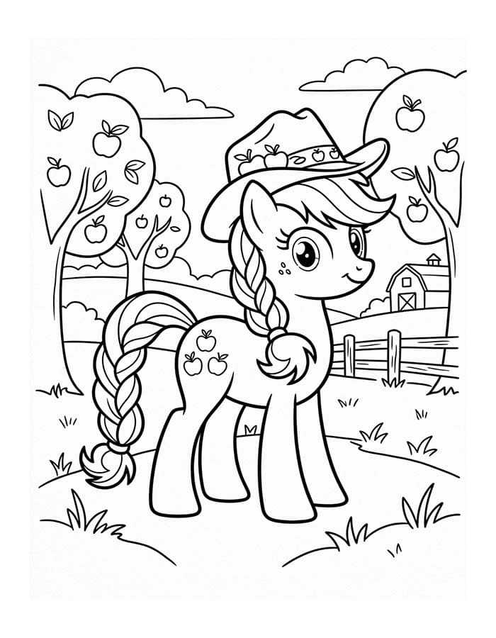 Ücretsiz Applejack Çizim Boyama Sayfası
