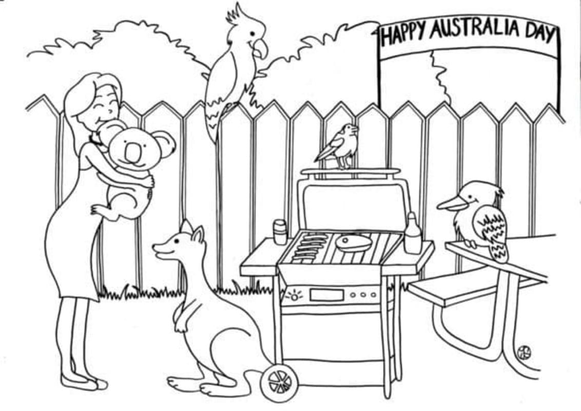Ücretsiz Avustralya Boyama Sayfası