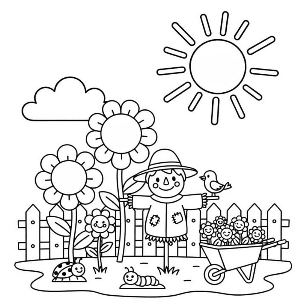 Ücretsiz Bahçe Boyama Sayfası