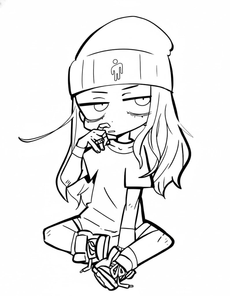 Ücretsiz Billie Eilish Boyama Sayfası