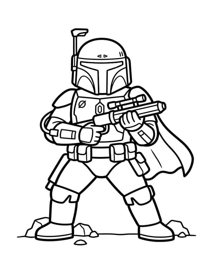 Ücretsiz Boba Fett Çizim Boyama Sayfası