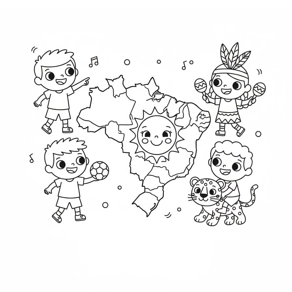 Ücretsiz Brezilya Boyama Sayfası