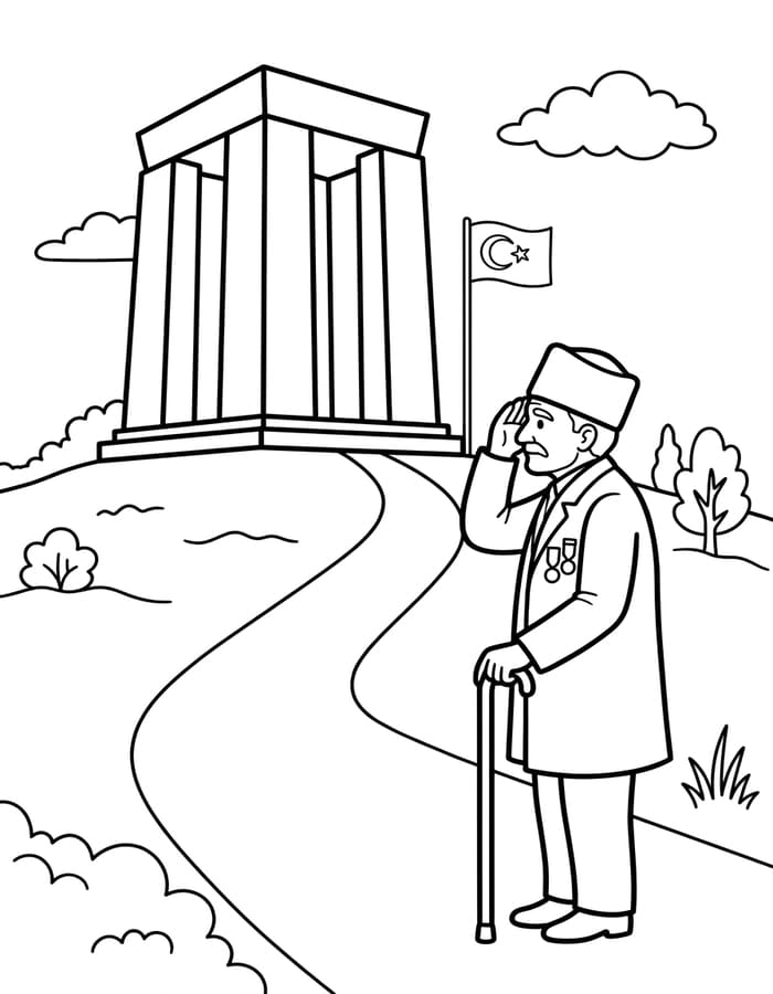 Ücretsiz Çanakkale Şehitleri Anıtı Çizim Boyama Sayfası