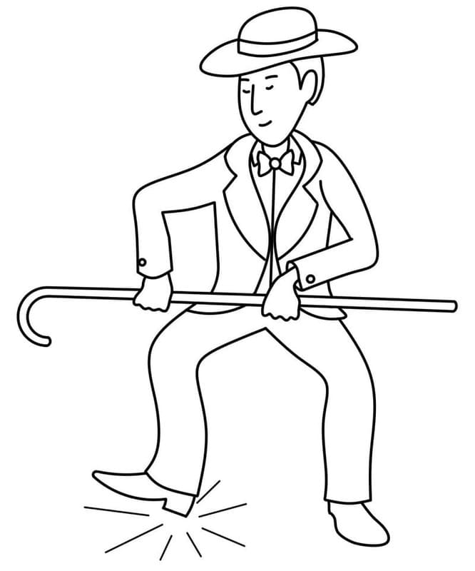 Ücretsiz Dans Boyama Sayfası