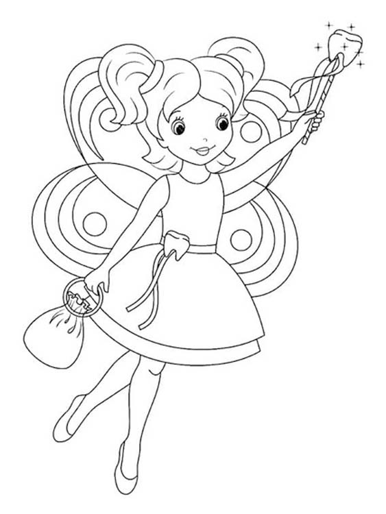 Ücretsiz Diş Perisi resim Boyama Sayfası