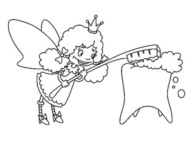 Ücretsiz Diş Perisi Boyama Sayfası