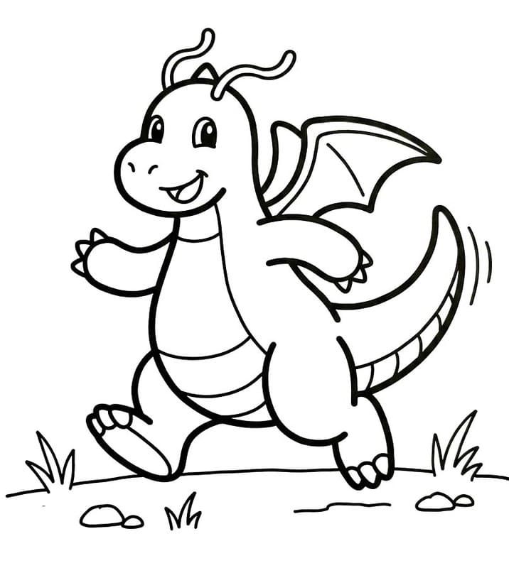 Ücretsiz Dragonite Çizim Boyama Sayfası