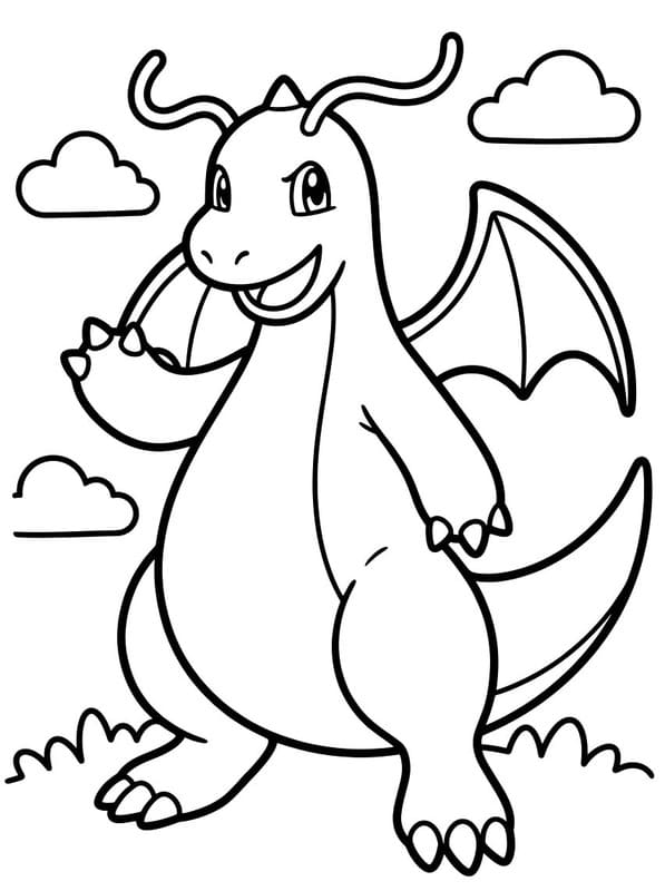 Ücretsiz Dragonite Boyama Sayfası