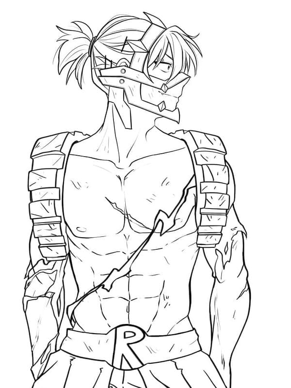 Ücretsiz Eijiro Kirishima Çizim Boyama Sayfası