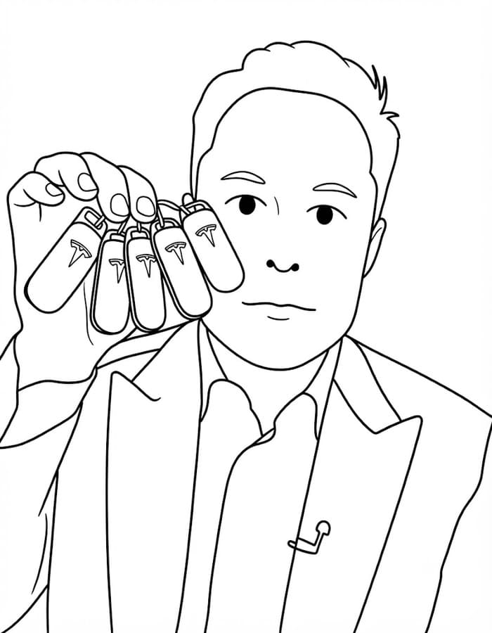 Ücretsiz Elon Musk resim Boyama Sayfası