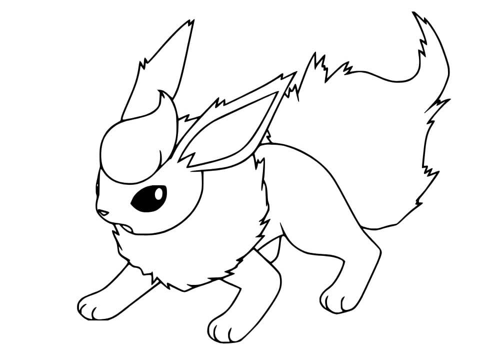 Ücretsiz Flareon Çizim Boyama Sayfası
