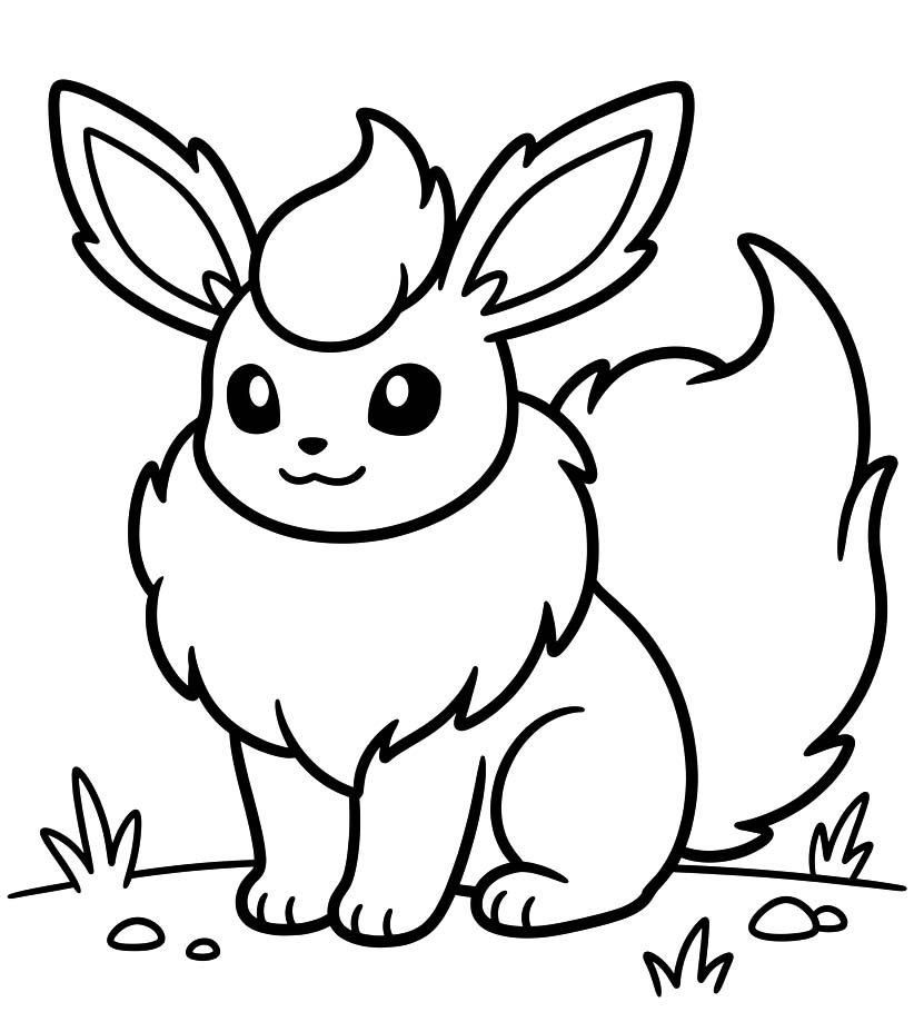 Ücretsiz Flareon Boyama Sayfası