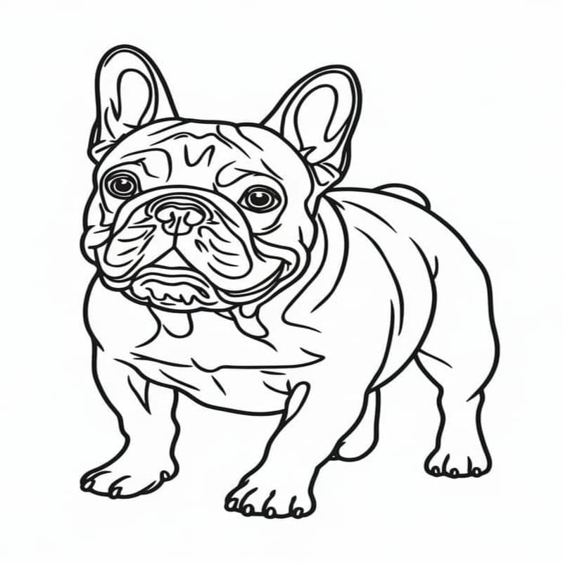 Fransız Bulldog Boyama Sayfaları