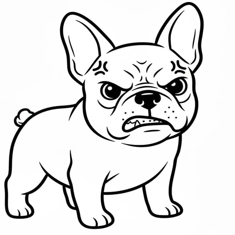 Ücretsiz Fransız Bulldog Boyama Sayfası