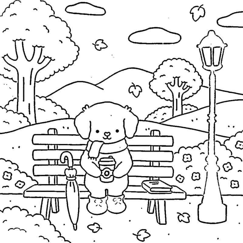 Ücretsiz Fuzzy Hygge çizim Boyama Sayfası