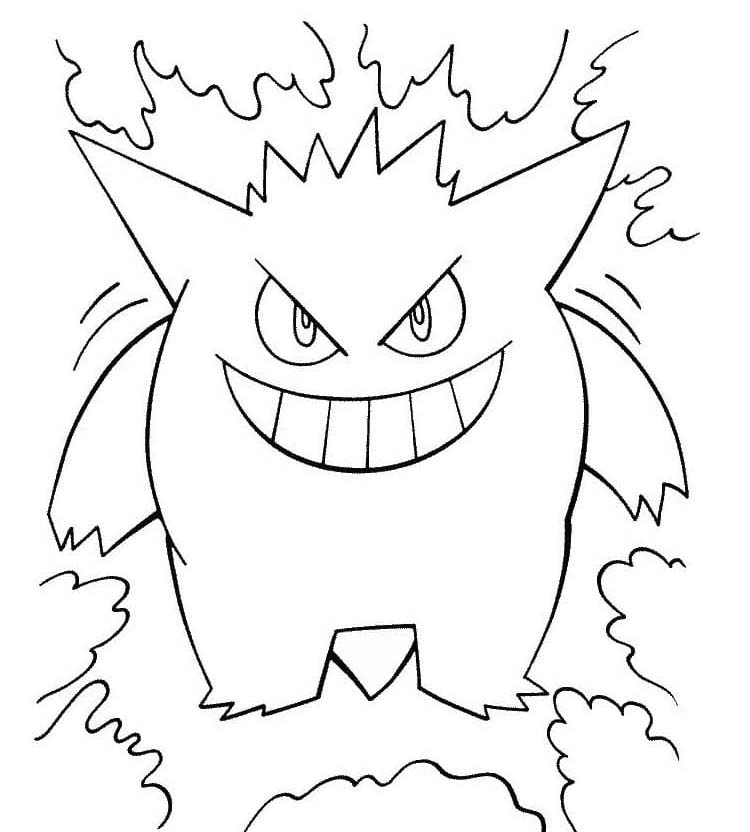 Ücretsiz Gengar Çizim Boyama Sayfası