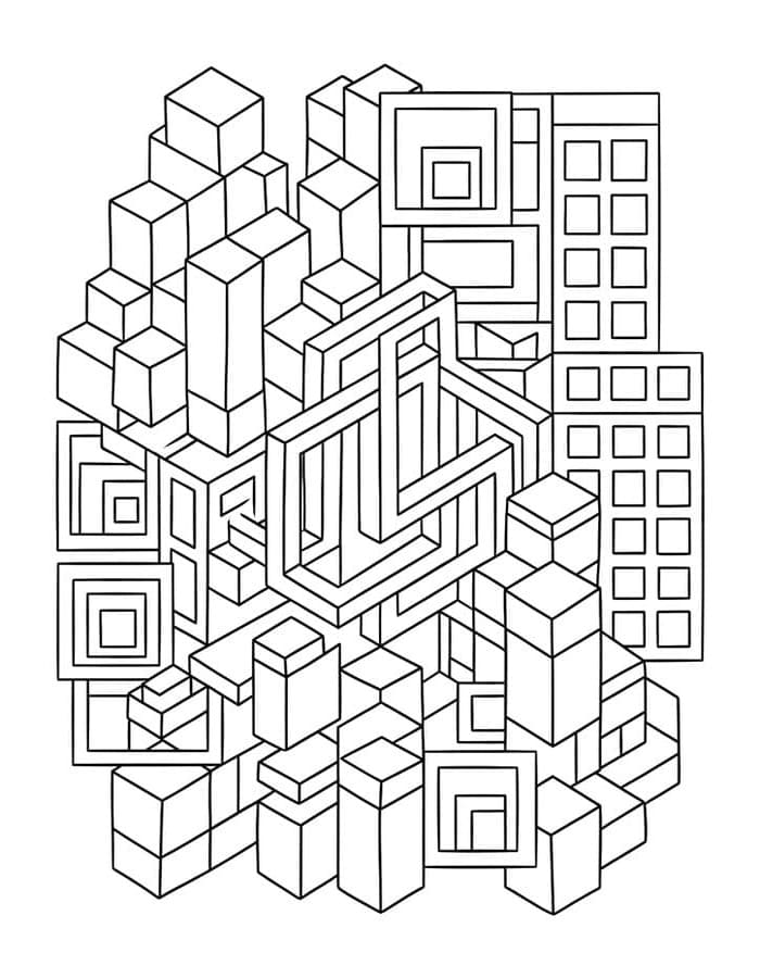 Ücretsiz Geometrik Boyama Sayfası