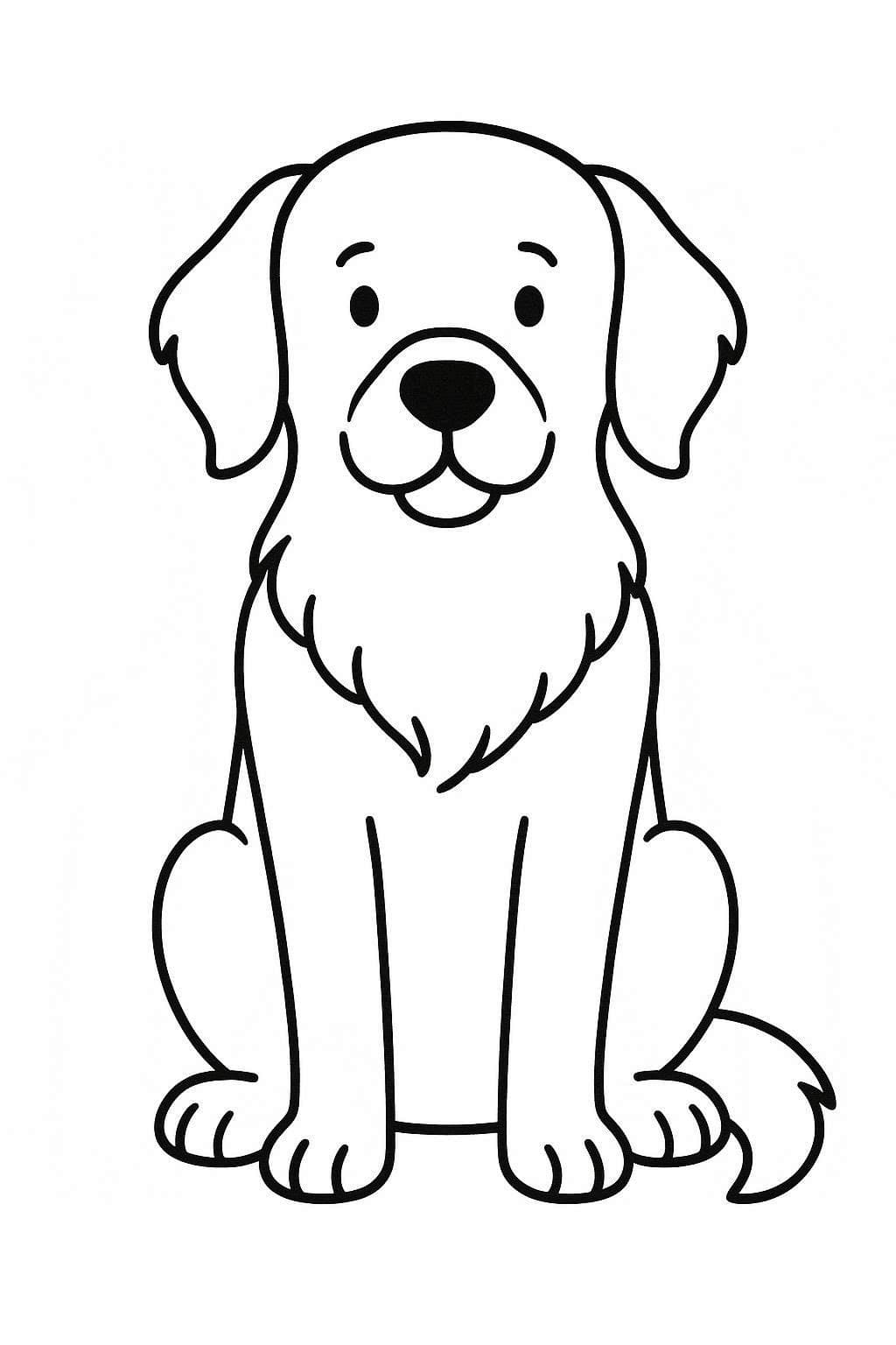 Ücretsiz Golden Retriever Boyama Sayfası