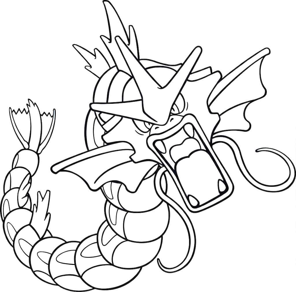 Ücretsiz Gyarados Çizim Boyama Sayfası
