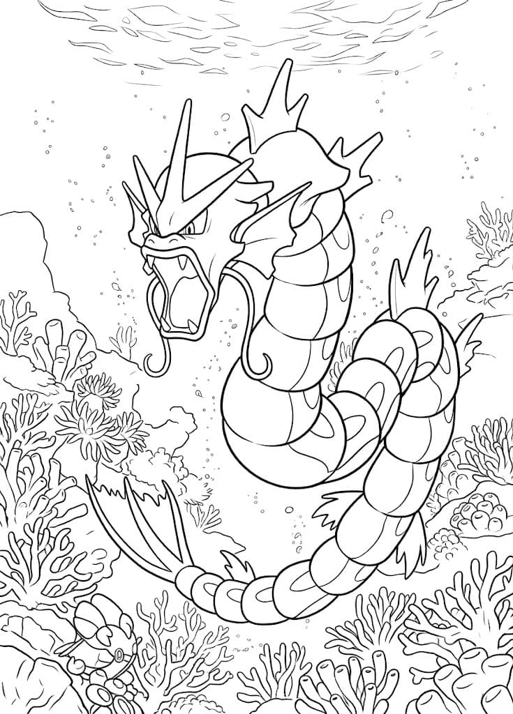 Ücretsiz Gyarados resim Boyama Sayfası
