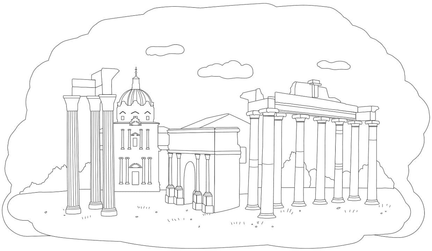 Ücretsiz İtalya Boyama Sayfası