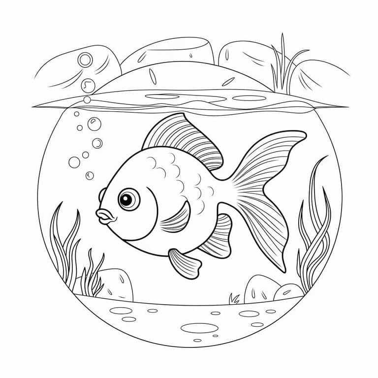 Ücretsiz Japon Balığı Boyama Sayfası