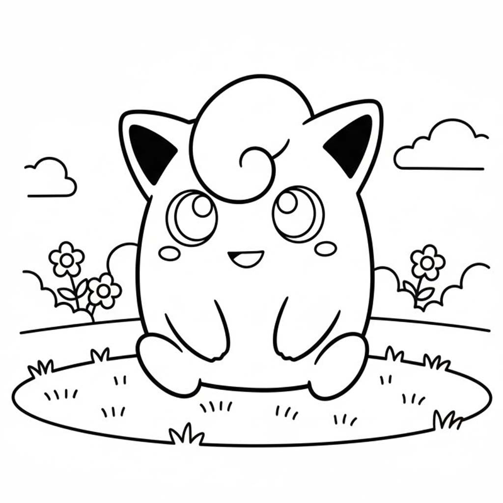 Ücretsiz Jigglypuff resim Boyama Sayfası