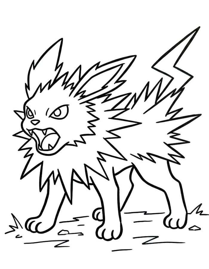 Ücretsiz Jolteon Çizim Boyama Sayfası