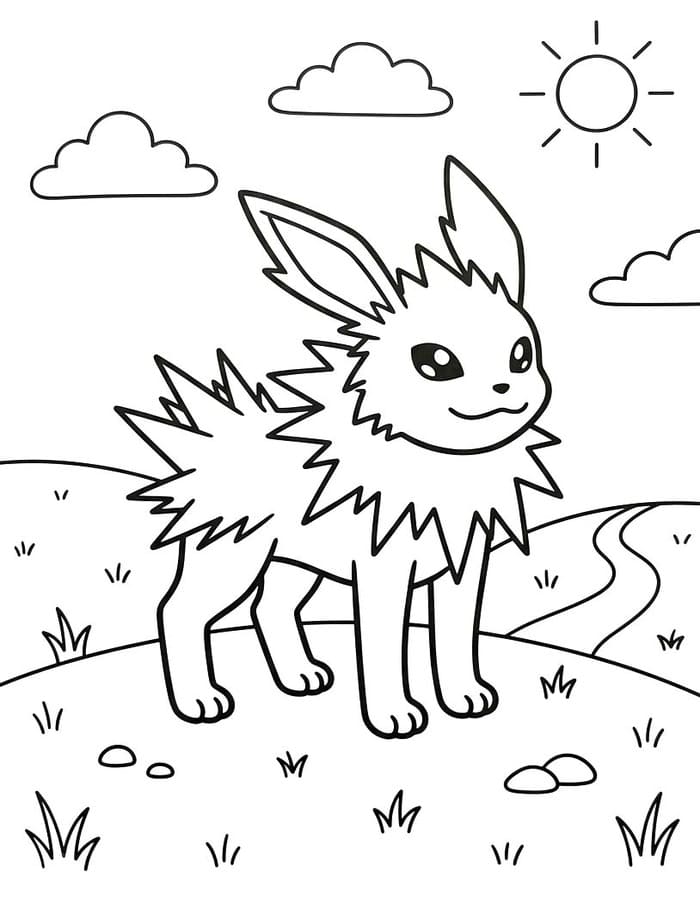 Ücretsiz Jolteon resim Boyama Sayfası