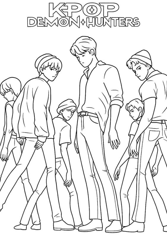 Ücretsiz KPop Demon Hunters Boyama Sayfası