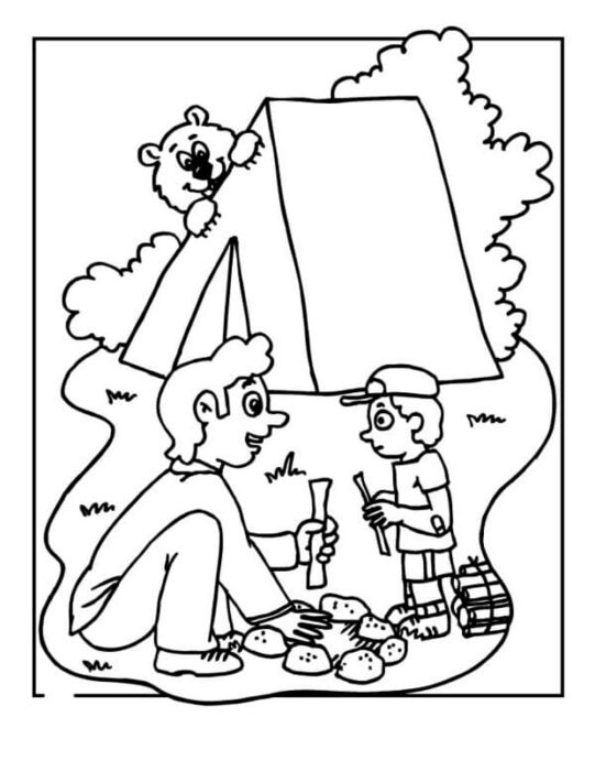 Ücretsiz Kamp Boyama Sayfası