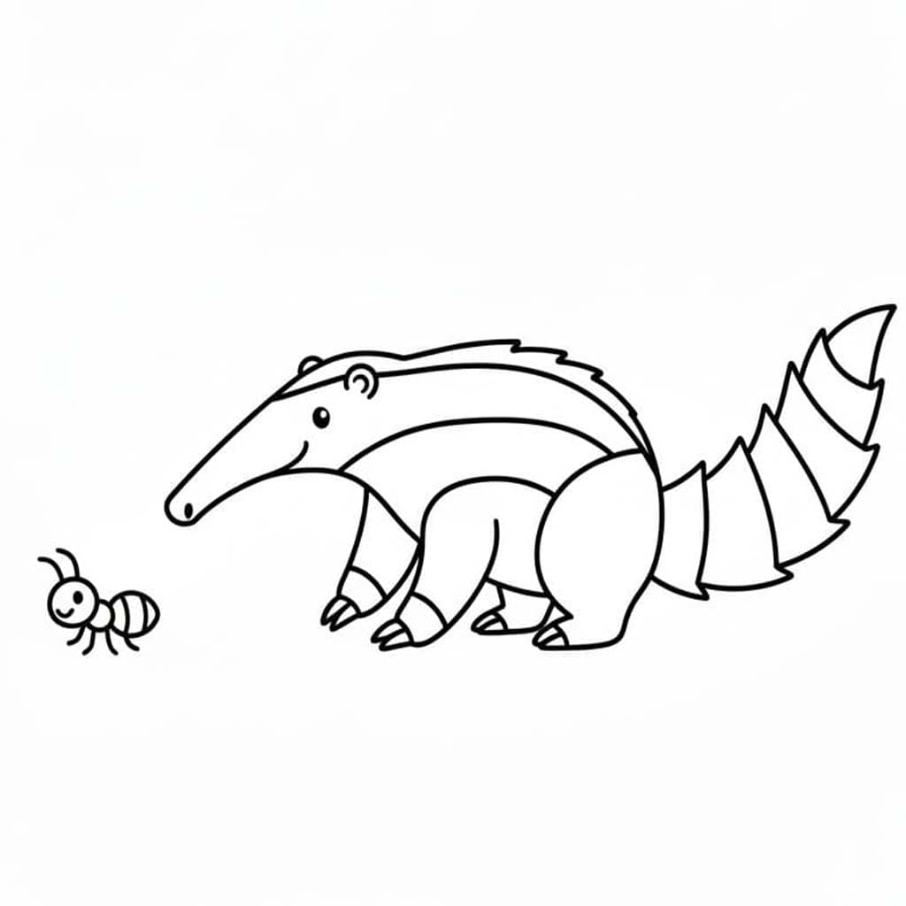 Ücretsiz Karıncayiyen Boyama Sayfası