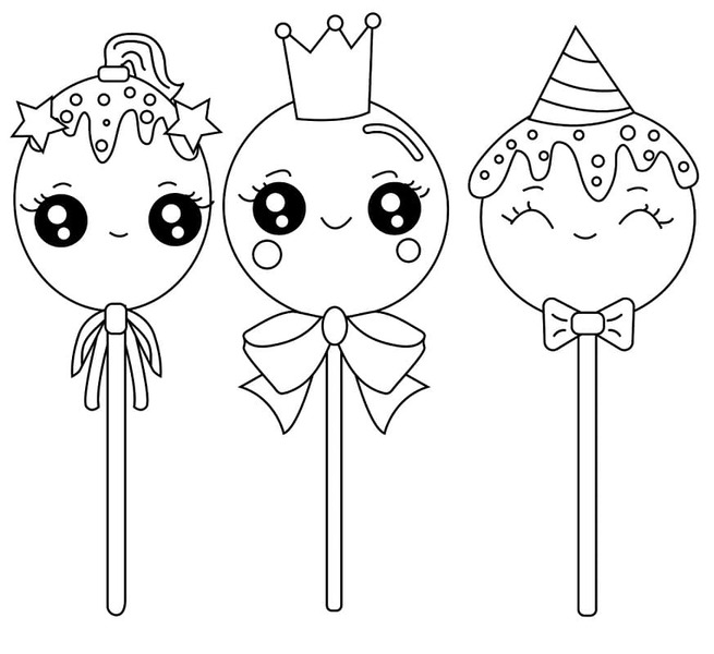 Ücretsiz Kawaii Yemek Boyama Sayfası