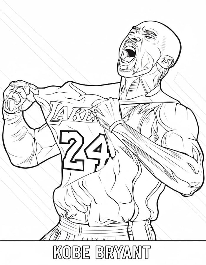 Ücretsiz Kobe Bryant resim Boyama Sayfası