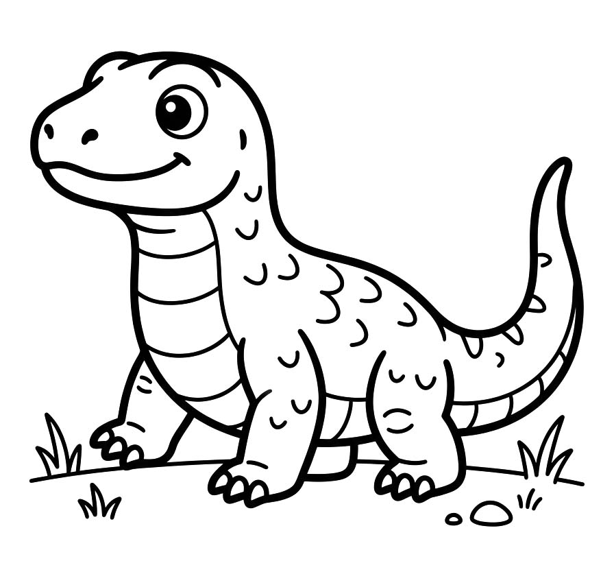 Ücretsiz Komodo Ejderi Çizim Boyama Sayfası