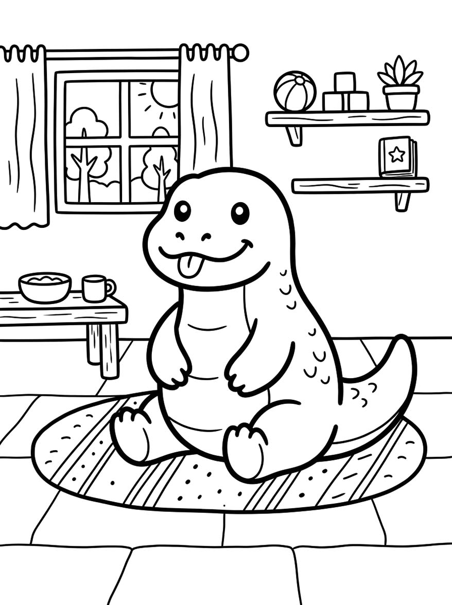 Ücretsiz Komodo Ejderi Boyama Sayfası